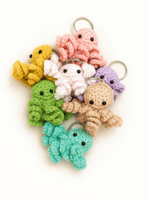 Llaveros de Pulpitos de Crochet